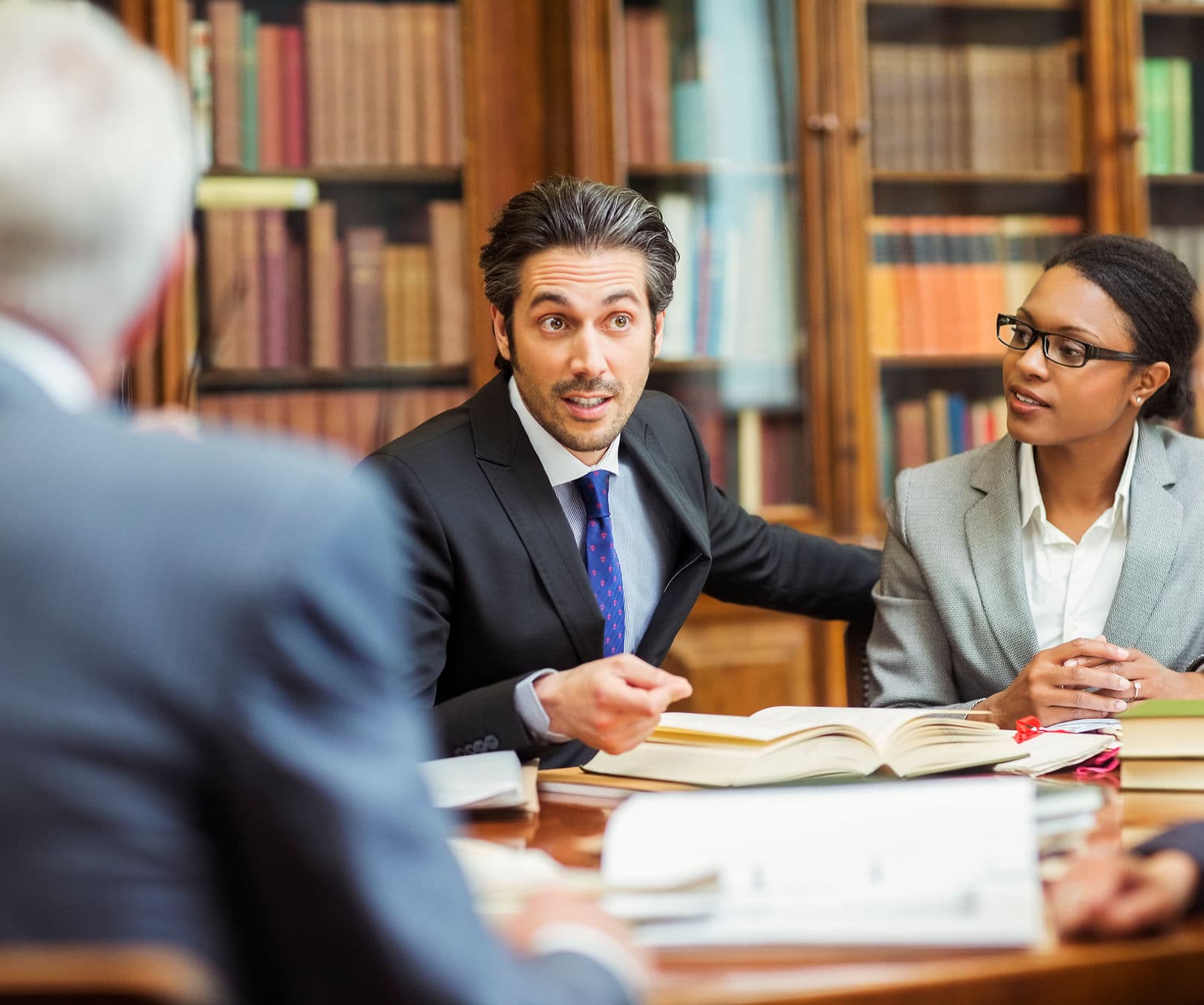Legal professionals in a meeting