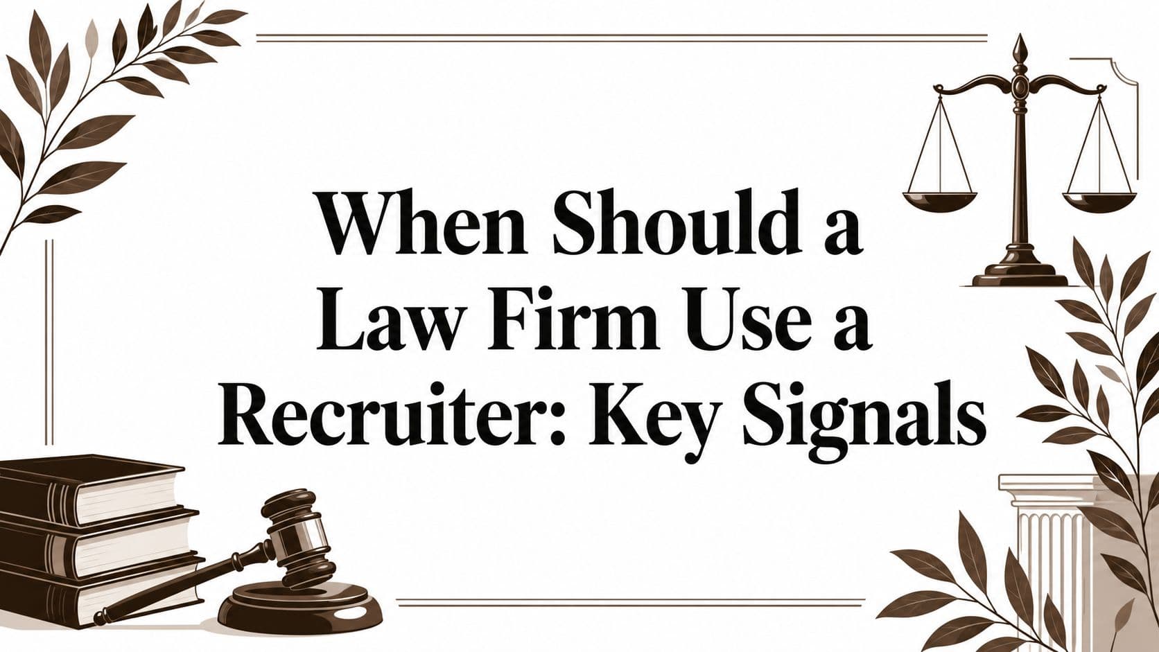 When Should a Law Firm Use a Recruiter: Key Signals